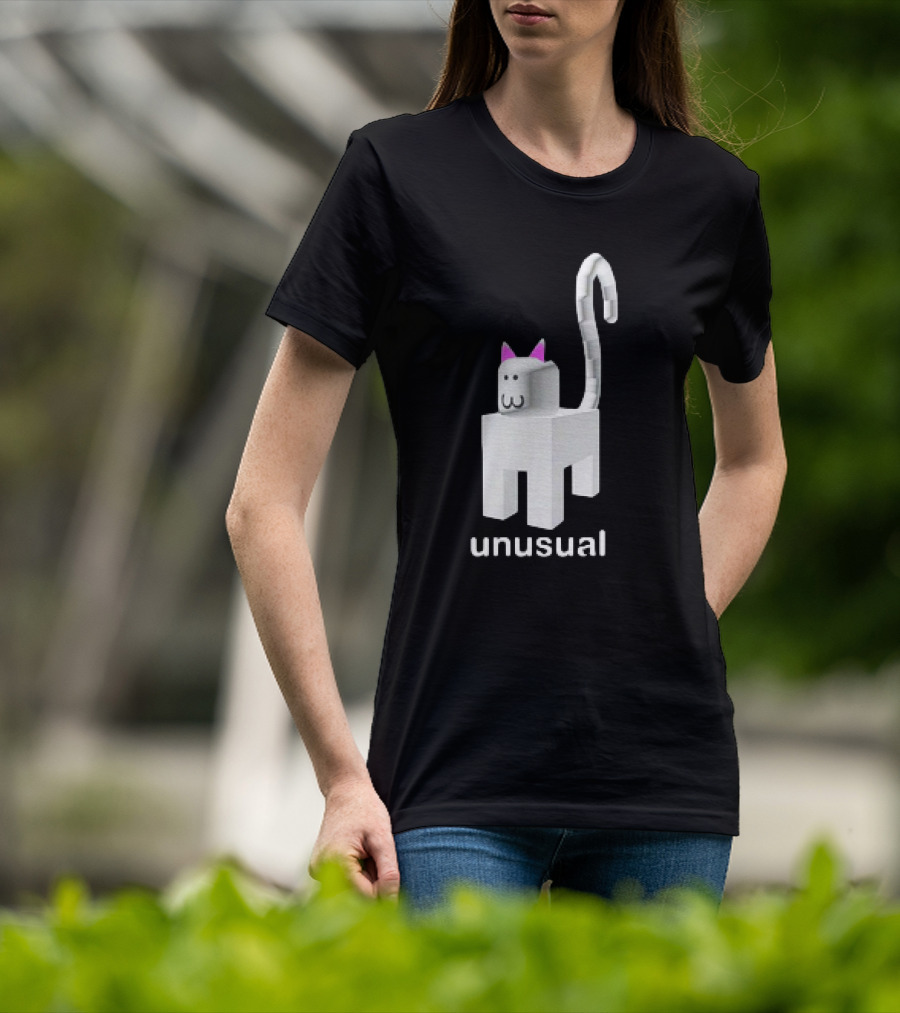 Unusual Meow V2 Blocky Cat T-Shirt