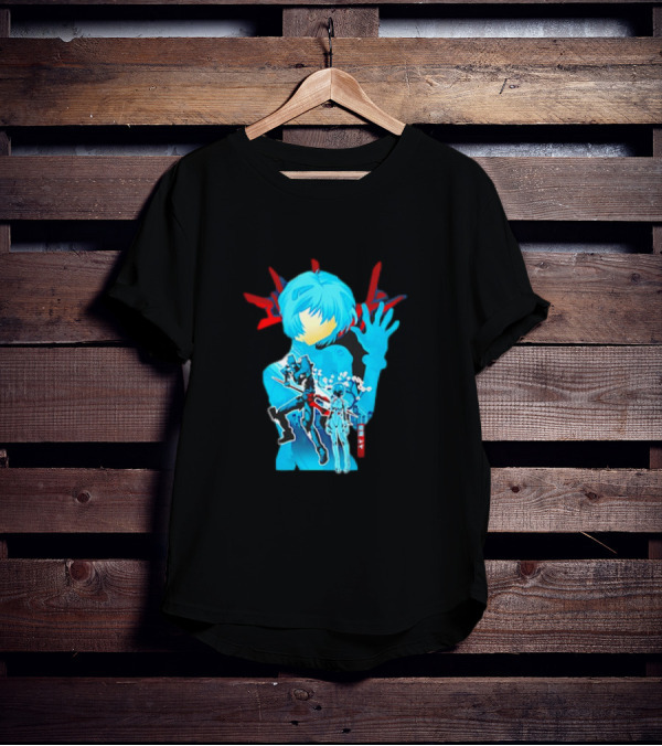 Rei Ayanami Eva-00 Neon Genesis Evangelion Blue Highlight T-Shirt