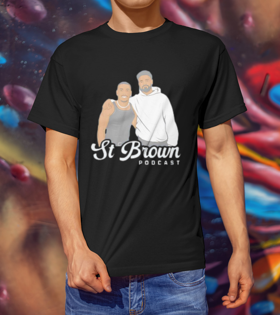 St Brown Podcast Cartoon T-Shirt