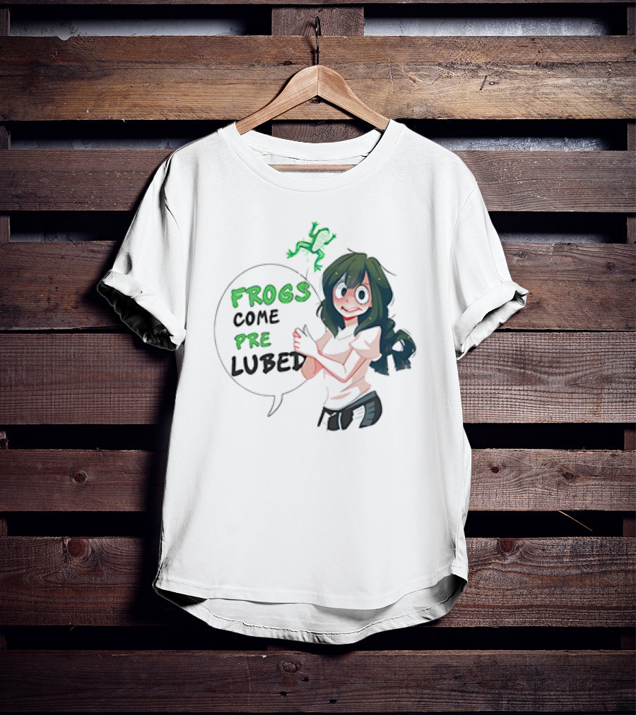 Frogs Come Pre Lubed Meme Character Speech Bubble T-Shirt