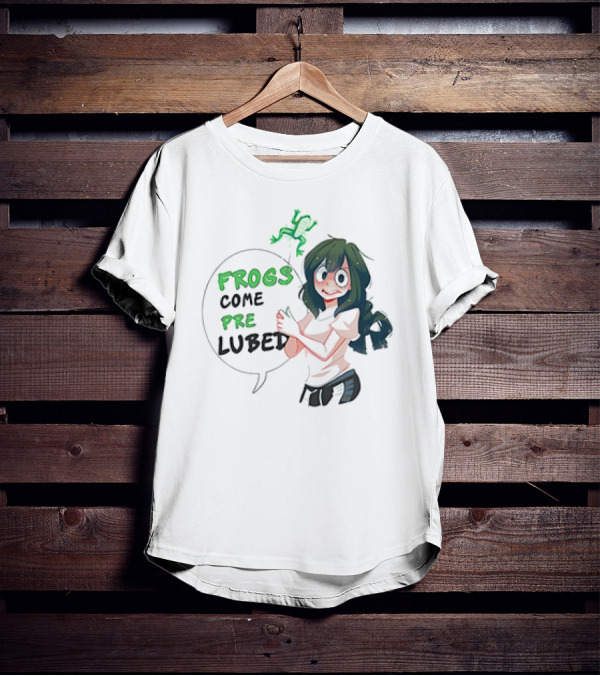 Frogs Come Pre Lubed Meme Character Speech Bubble T-Shirt