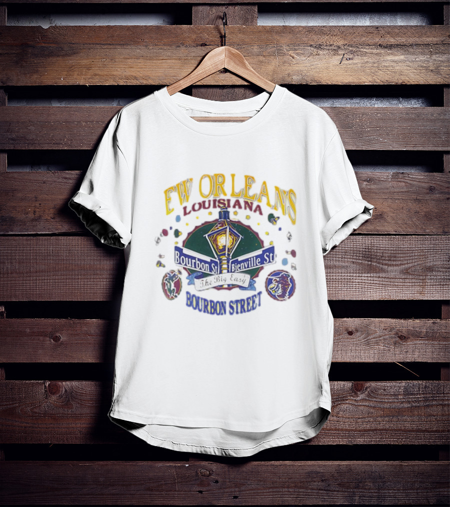 New Orleans Louisiana Bourbon Street Bienville St The Big Easy Vintage T-Shirt