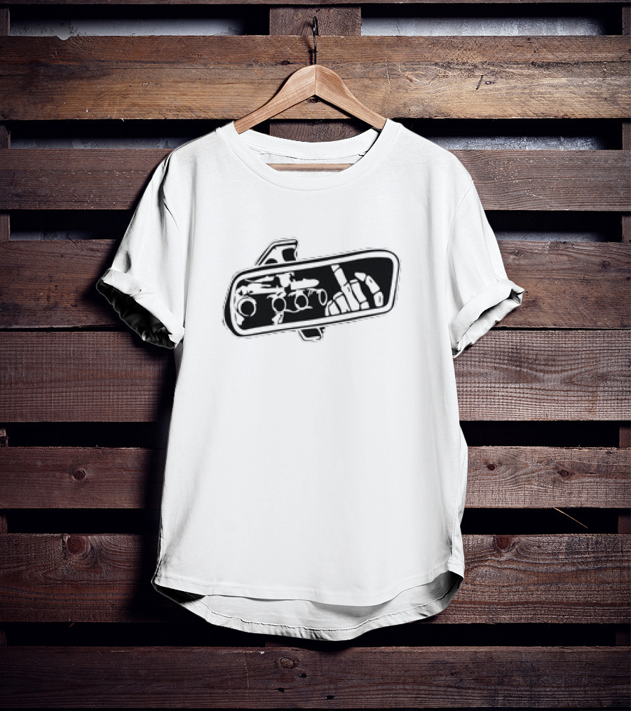 Rear View Bone Car Mirror Hand Gesture Airplane T-Shirt
