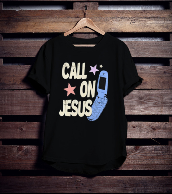CALL ON JESUS STARS VINTAGE FLIP PHONE RETRO CASUAL T-Shirt