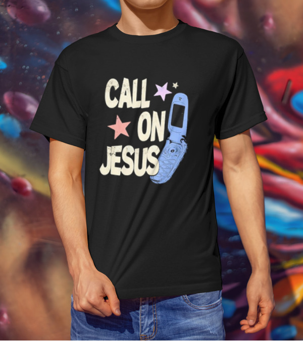 CALL ON JESUS STARS VINTAGE FLIP PHONE RETRO CASUAL T-Shirt