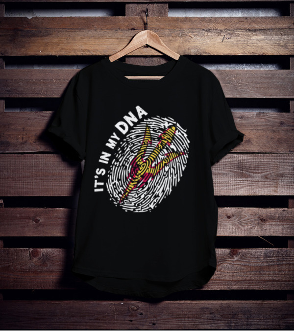 IT'S IN MY DNA Arizona State Sun Devils Football Fingerprint T-Shirt