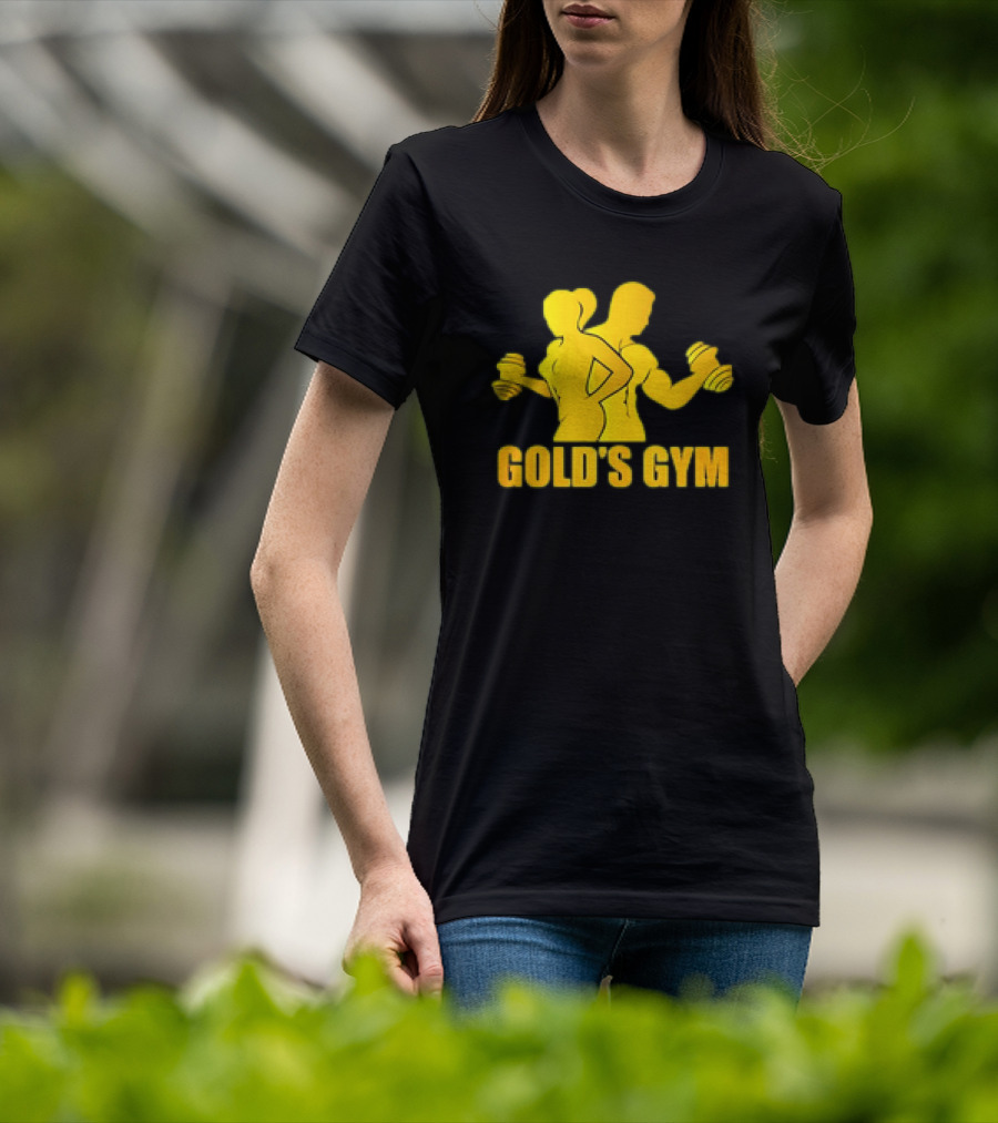 Gold's Gym Man And Woman With Dumbbells T-Shirt