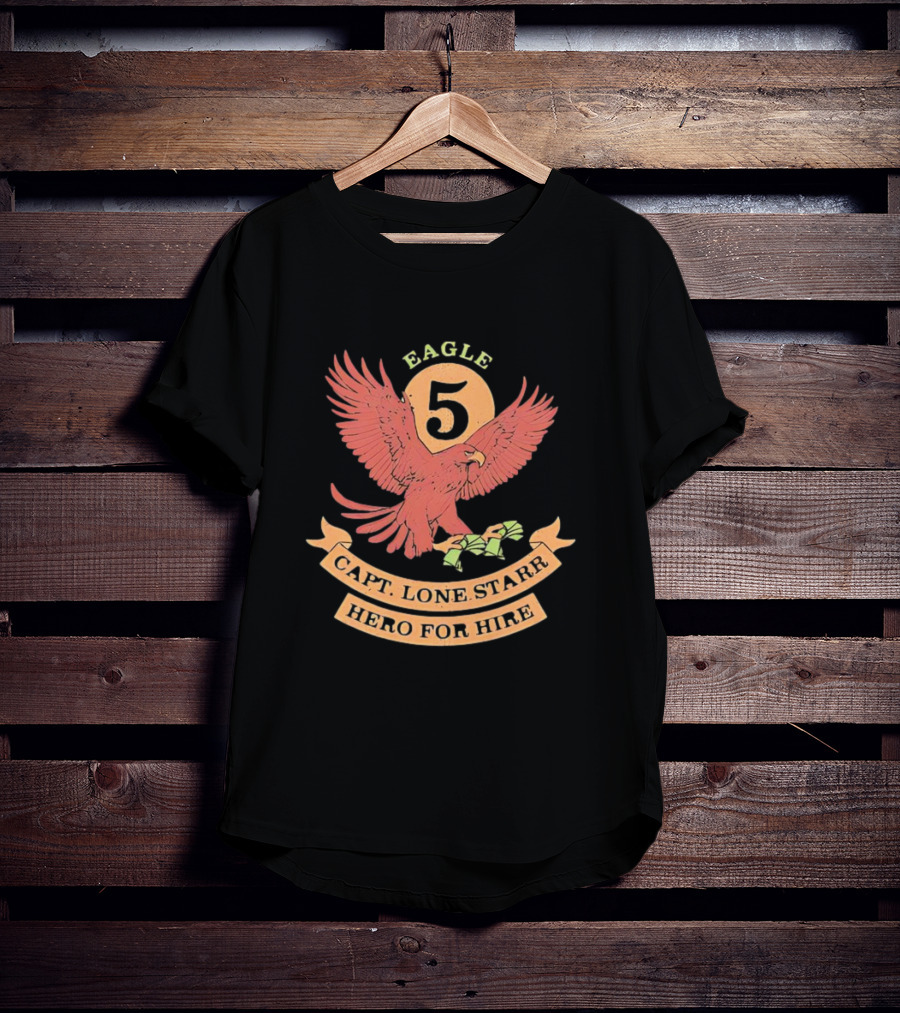 Eagle 5 Capt. Lone Starr Hero For Hire Vintage Spaceballs Emblem T-Shirt