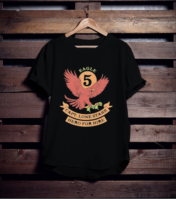 Eagle 5 Capt. Lone Starr Hero For Hire Vintage Spaceballs Emblem T-Shirt