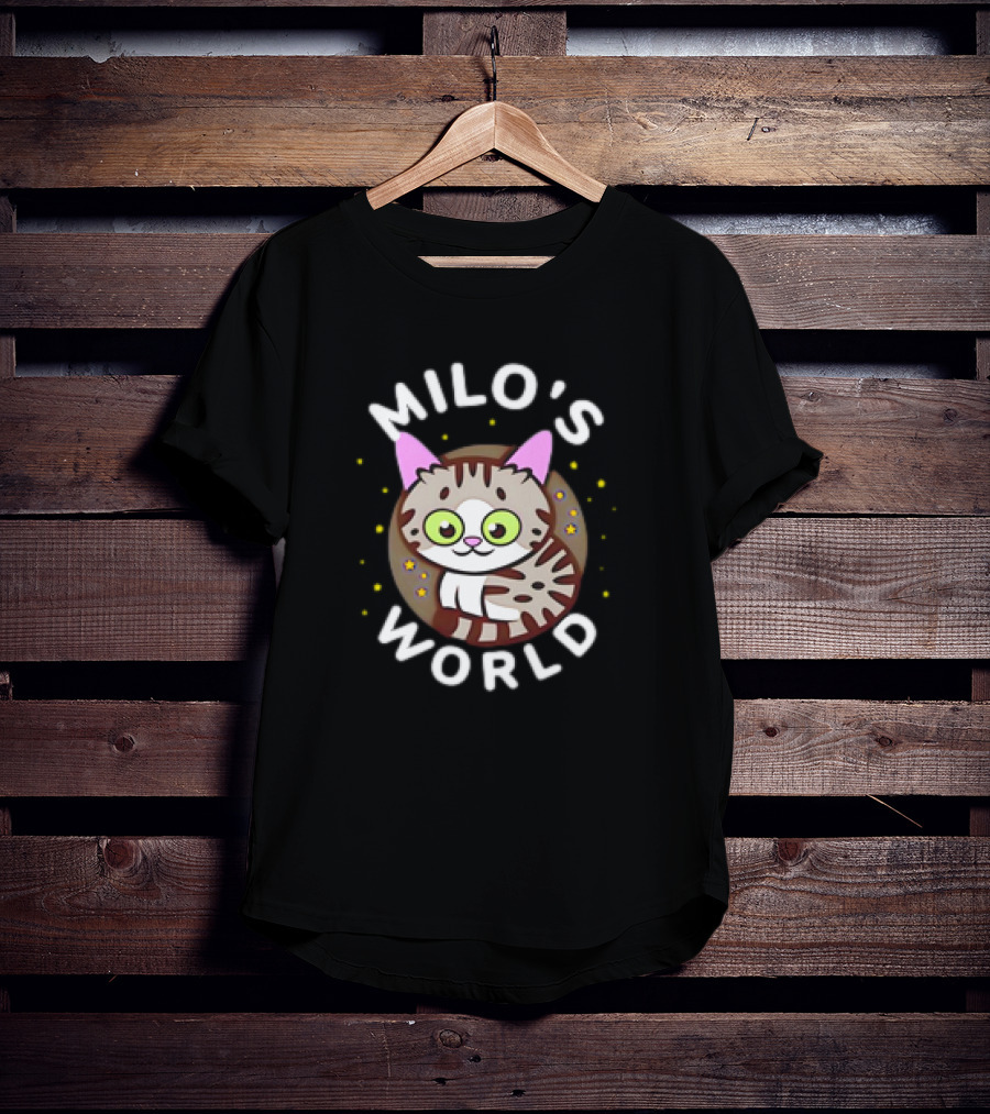 Milo's World Cat With Bright Eyes And Striped Fur T-Shirt