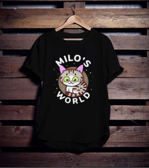 Milo's World Cat With Bright Eyes And Striped Fur T-Shirt