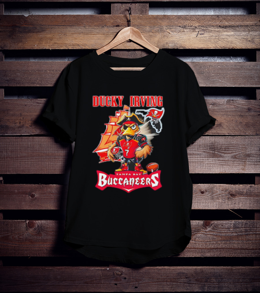 Ducky Irving Tampa Bay Buccaneers 7 Pirate Ship Football Character T-Shirt
