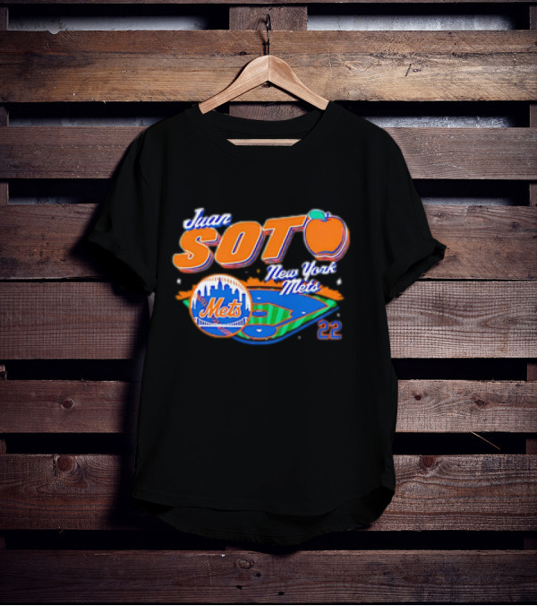 Juan Soto New York Mets Peach 22 Stadium Mets T-Shirt