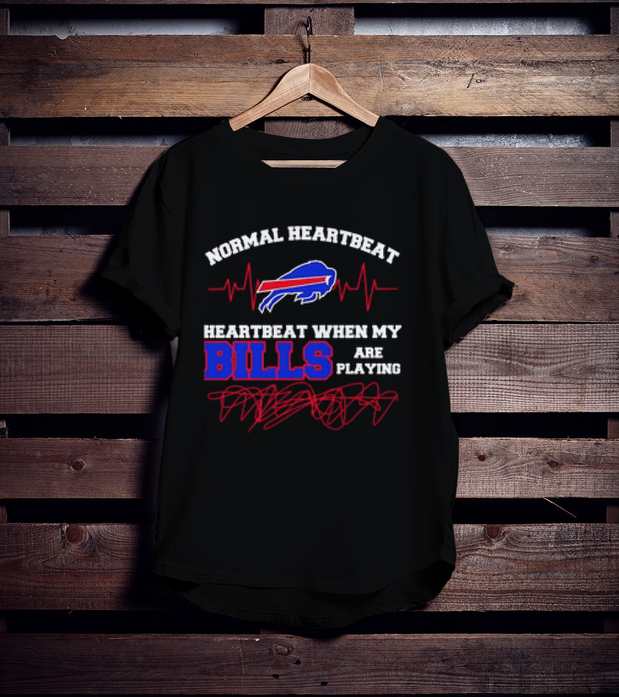 Buffalo Bills Heartbeat When My Bills Are Playing NFL Team Spirit T-Shirt