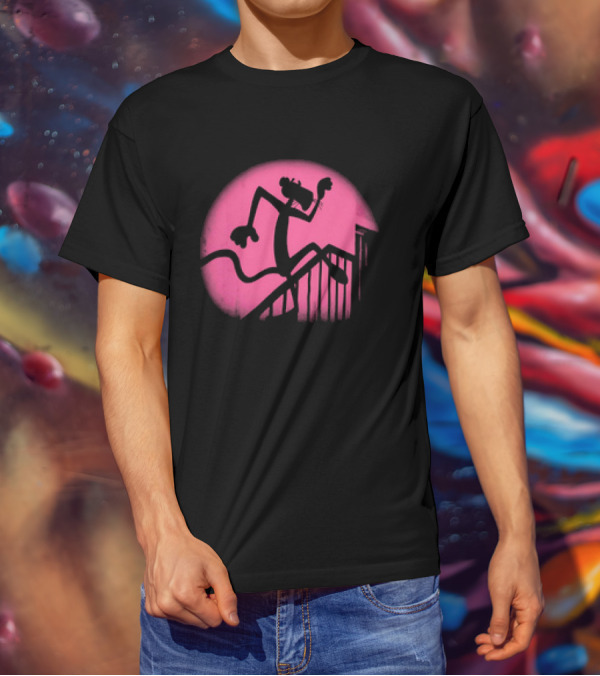 Pink Panther Creeping Silhouette In The Night T-Shirt