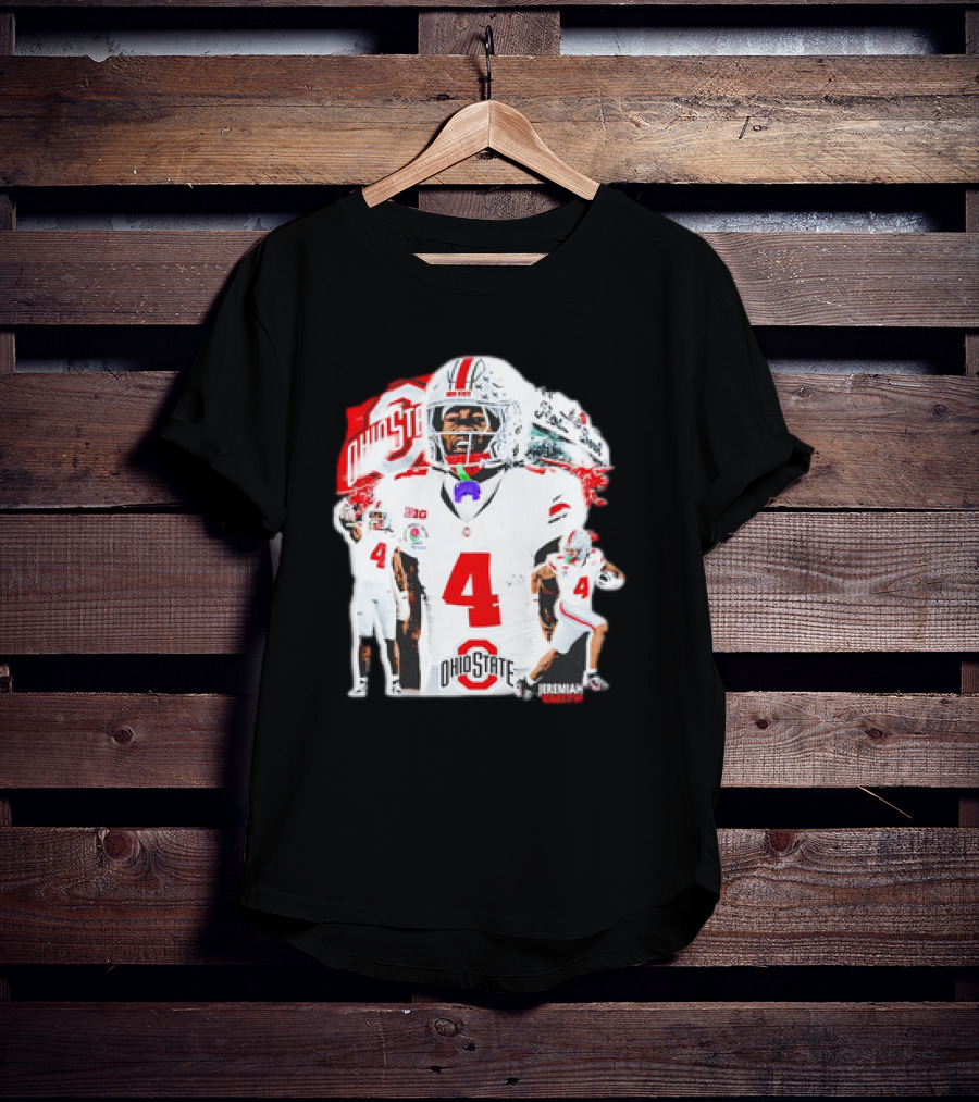 Ohio State Buckeyes Jeremiah Smith Football Player Number 4 960s Sports T-Shirt