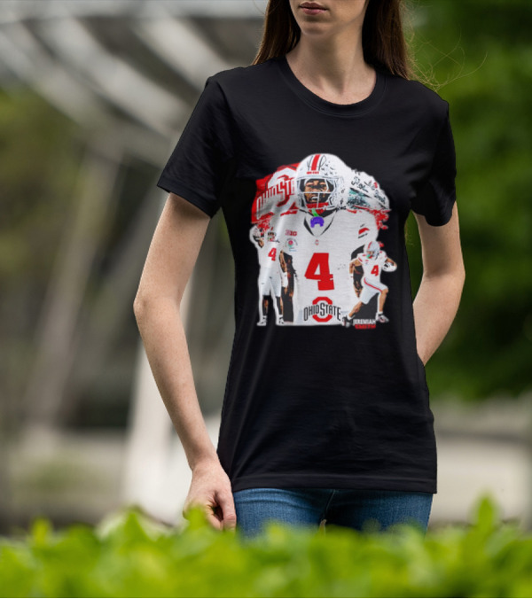 Ohio State Buckeyes Jeremiah Smith Football Player Number 4 960s Sports T-Shirt