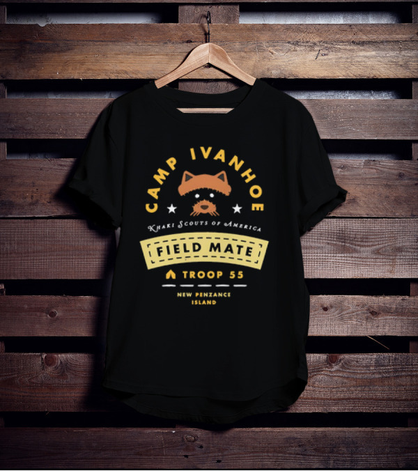 Camp Ivanhoe Khaki Scouts Of America Field Mate Troop 55 New Penzance Island Moonrise Kingdom T-Shirt