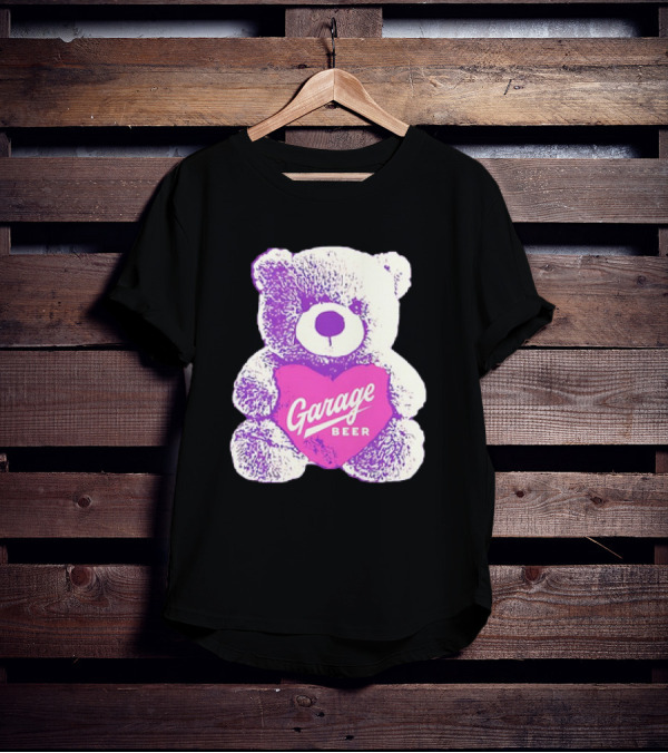 Garage Beer Teddy Bear Heart Retro Plush T-Shirt