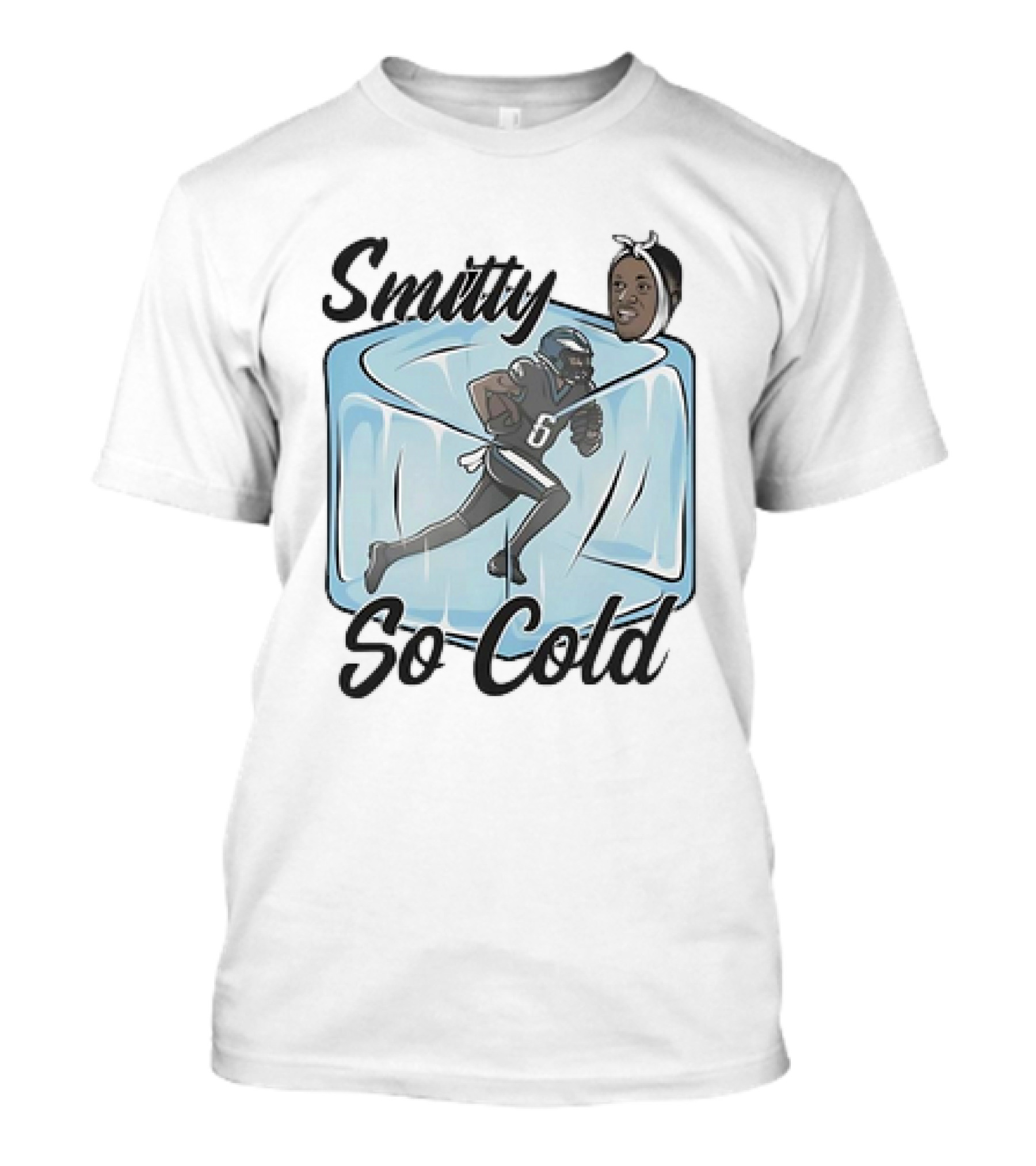 Smitty So Cold Philadelphia Eagles Cartoon Ice Block Running T-Shirt