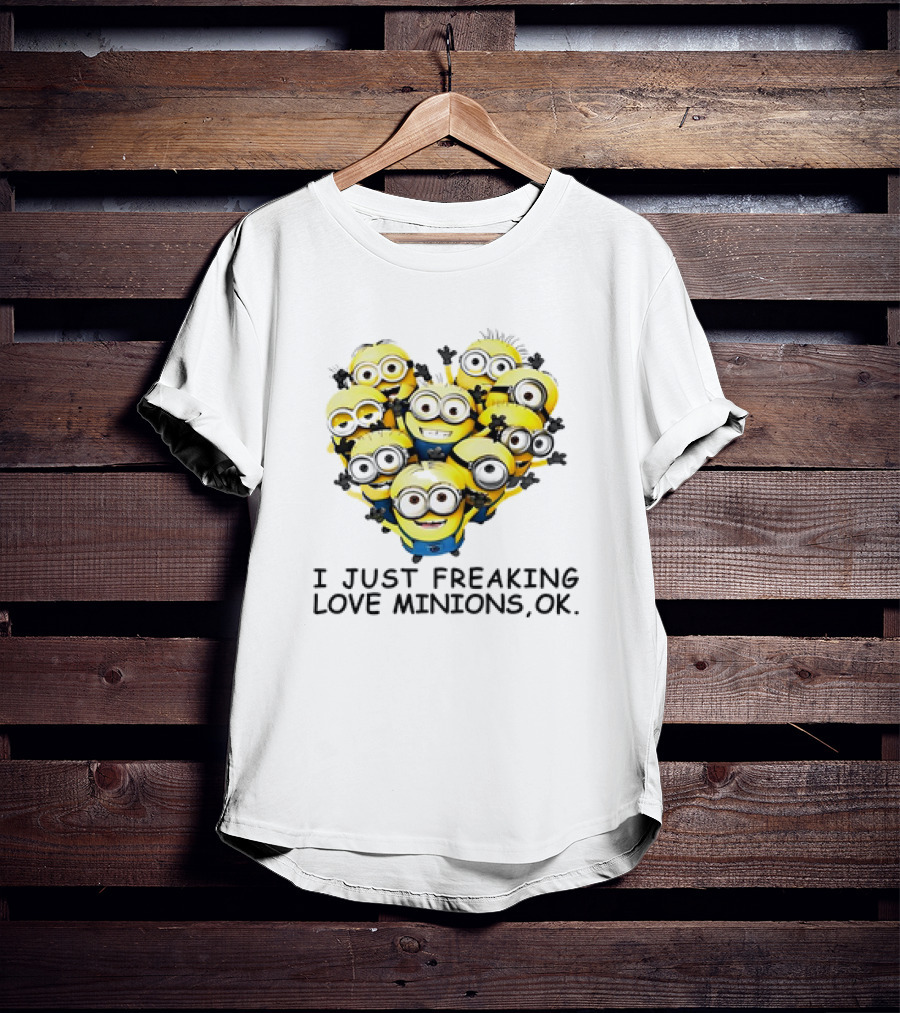 I Just Freaking Love Minions OK Heart-Shaped Minion Group T-Shirt