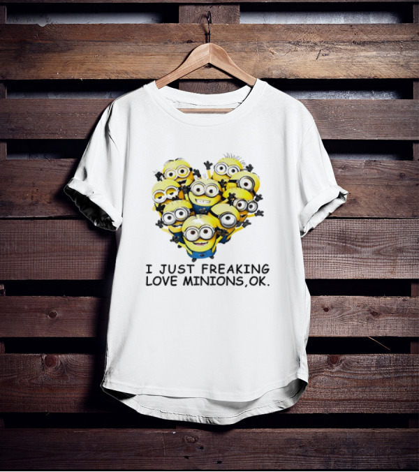 I Just Freaking Love Minions OK Heart-Shaped Minion Group T-Shirt