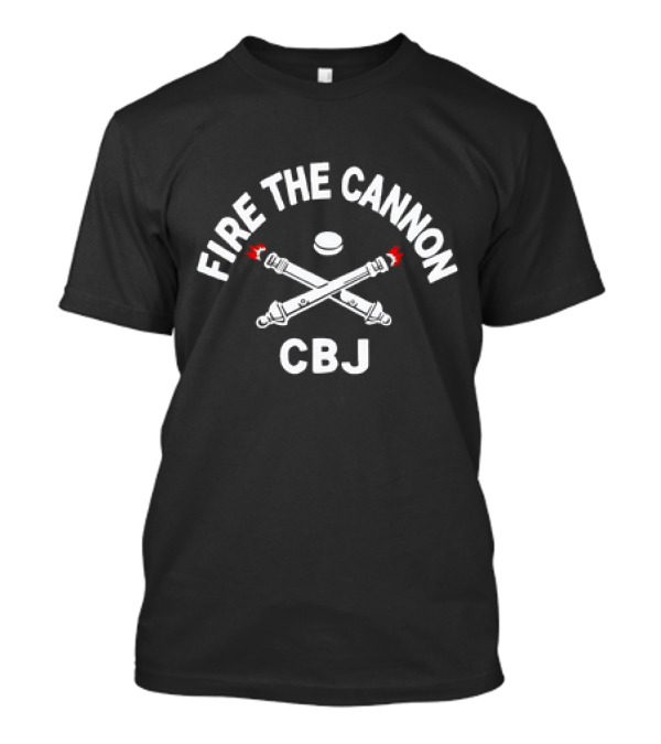 FIRE THE CANNON CBJ Hockey Sticks And Puck T-Shirt