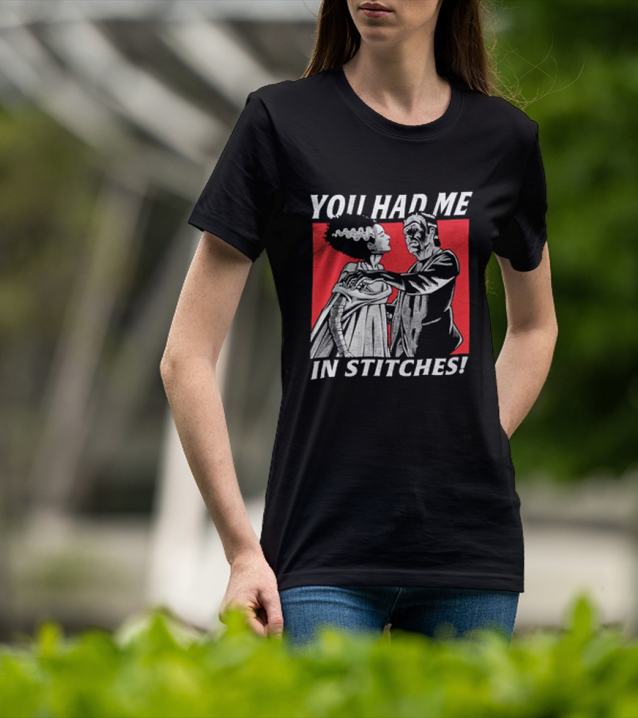 Frankenstein And The Bride You Had Me In Stitches Retro Monster Dance T-Shirt