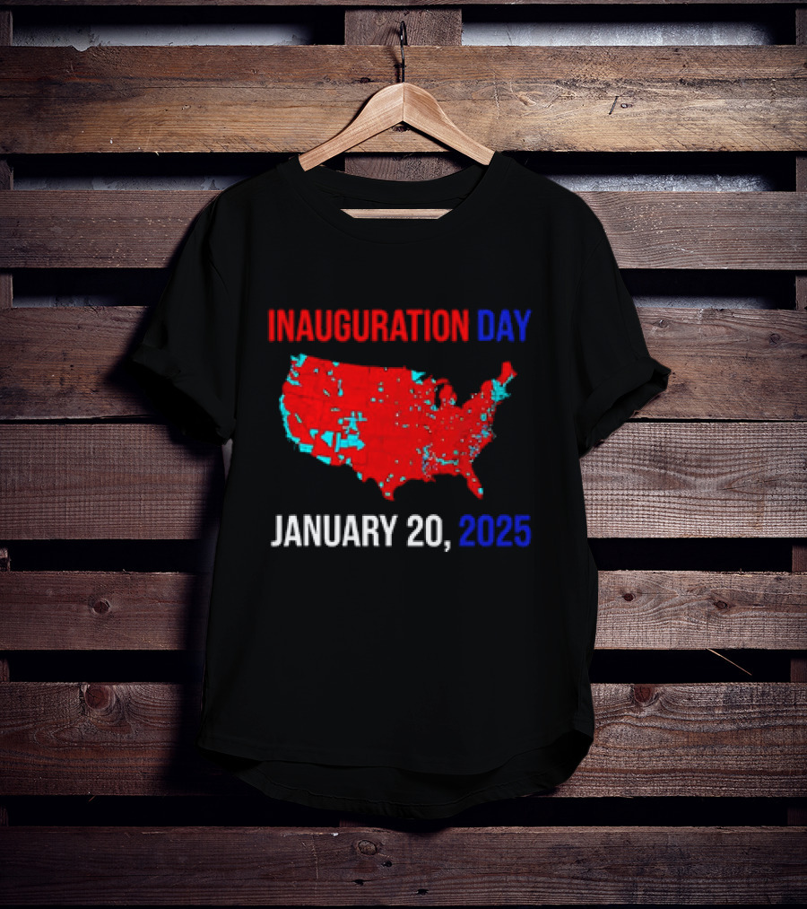 INAUGURATION DAY JANUARY 20, 2025 USA Map Red Blue T-Shirt