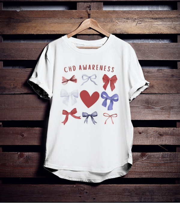 CHD Awareness Heart And Bows Collection T-Shirt
