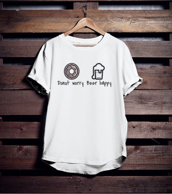 Donut Worry Beer Happy Donut Beer Icons T-Shirt