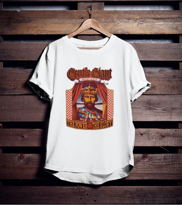 Gentle Giant MCMLXXIV The Power And The Glory King Chessboard Curtain T-Shirt