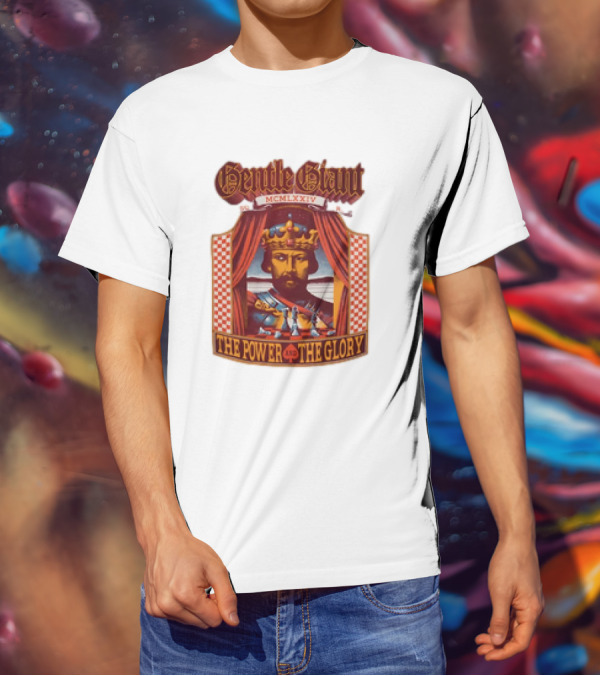 Gentle Giant MCMLXXIV The Power And The Glory King Chessboard Curtain T-Shirt