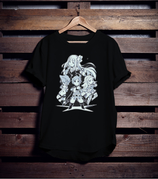 Bravely Default I'm Going All Out Anime Style Character Ensemble T-Shirt