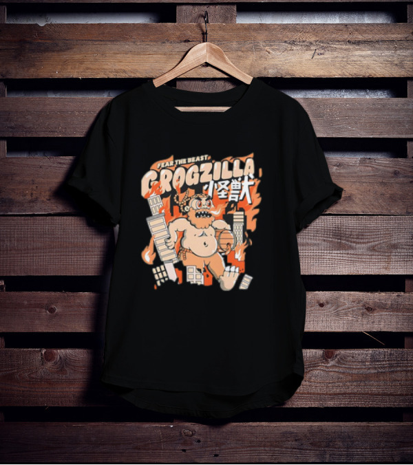 Fear The Beast Grogzilla Rampages Through Urban Chaos T-Shirt