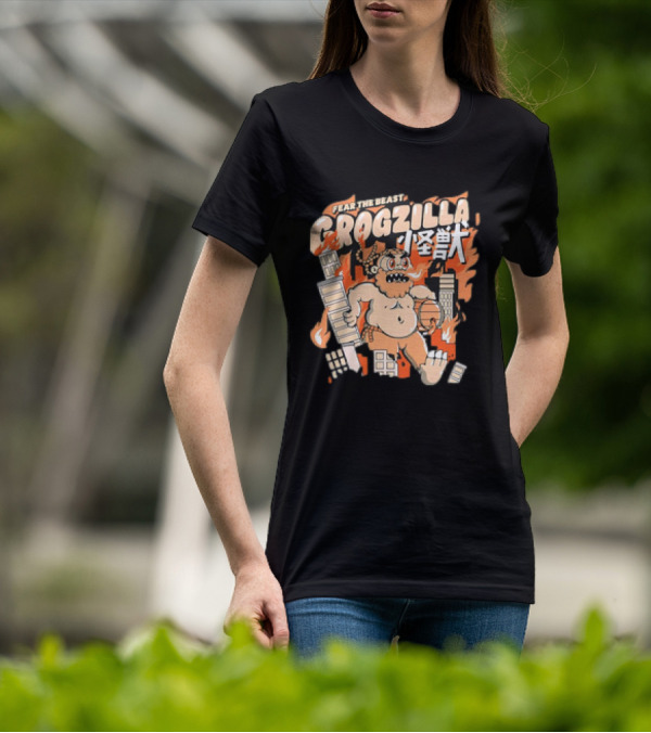 Fear The Beast Grogzilla Rampages Through Urban Chaos T-Shirt