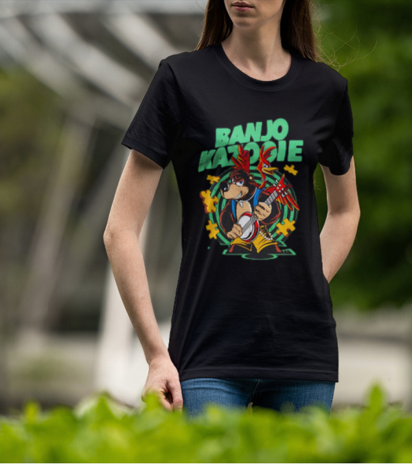 Banjo Kazooie Bear With Electric Banjo And Jiggy Pieces T-Shirt