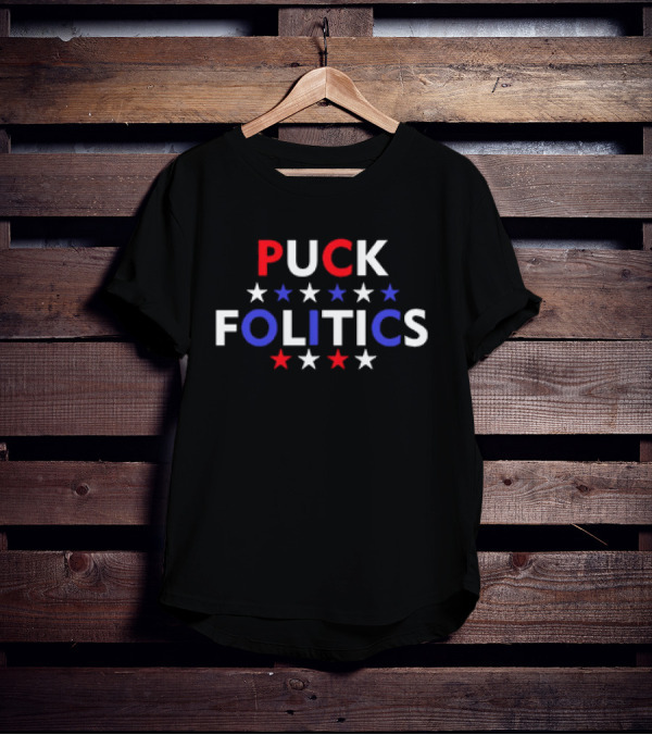 Puck Folitics Stars Red White Blue T-Shirt