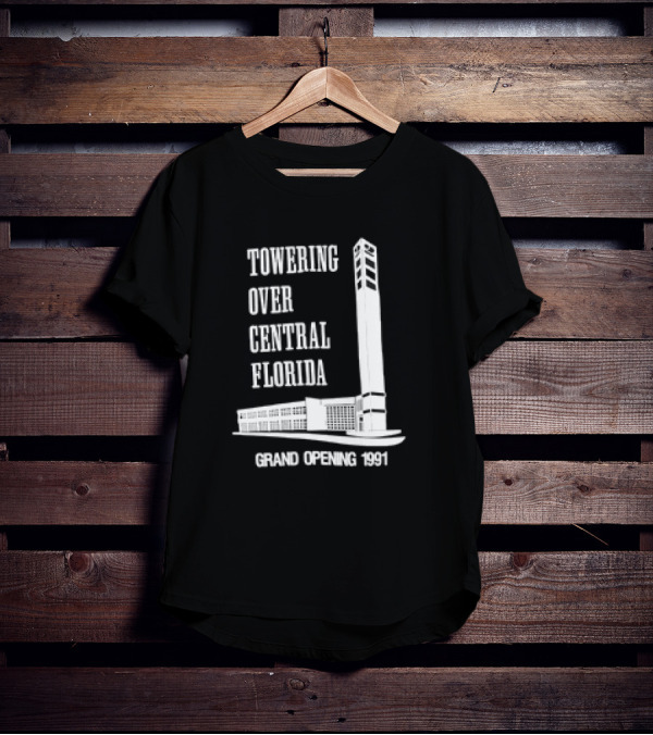 Towering Over Central Florida Grand Opening 1991 Clock Tower Building T-Shirt