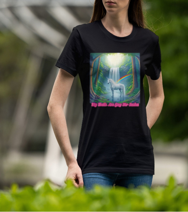 My Trolls Are Gay For Sasha Unicorn Waterfall Rainbow T-Shirt
