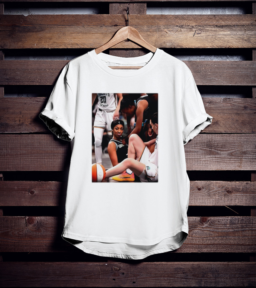 Angel Reese Determined Poised Basketball Court Moment T-Shirt
