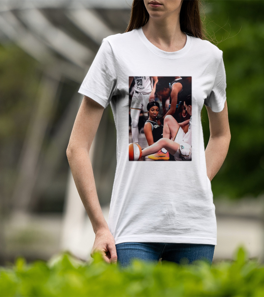 Angel Reese Determined Poised Basketball Court Moment T-Shirt