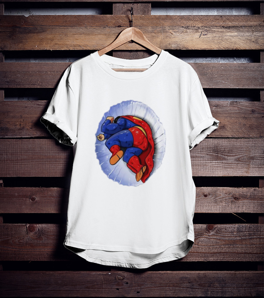 Superman X Yamcha Fallen Hero Parody Crossover T-Shirt