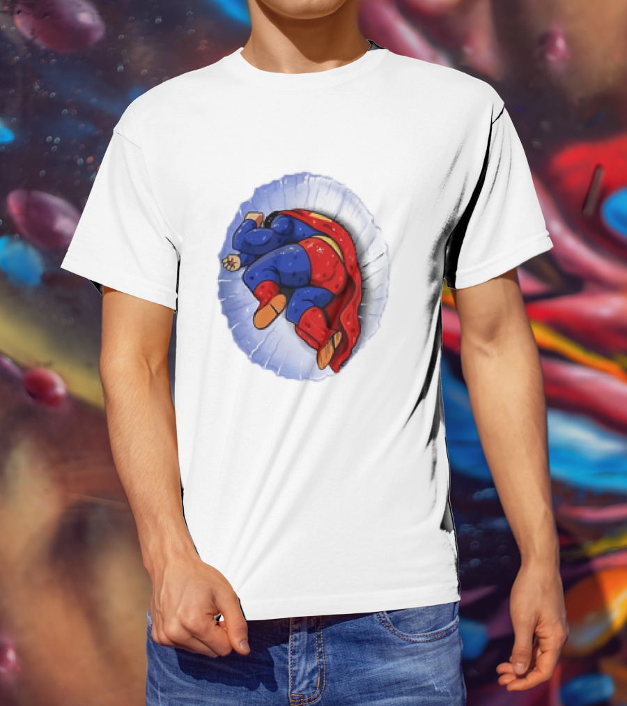 Superman X Yamcha Fallen Hero Parody Crossover T-Shirt