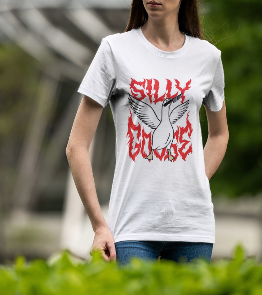 Silly Goose Tragic Girls Goose With Knife T-Shirt