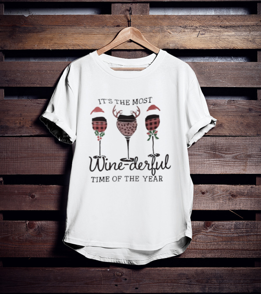 It's The Most Wine-derful Time Of The Year With Holiday-Themed Wine Glasses T-Shirt