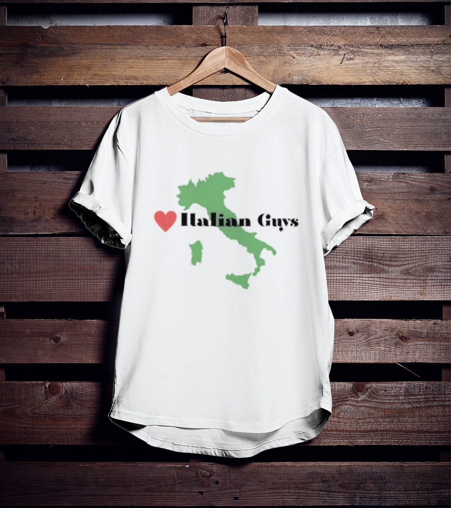 Love Heart Italian Guys With Green Italy Map T-Shirt