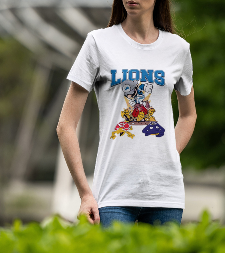 Lions Mario Stomps 49ers Chiefs Ravens T-Shirt