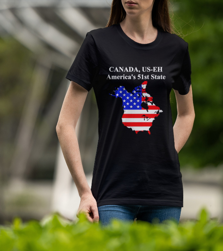 Canada US-EH America's 51st State Map T-Shirt