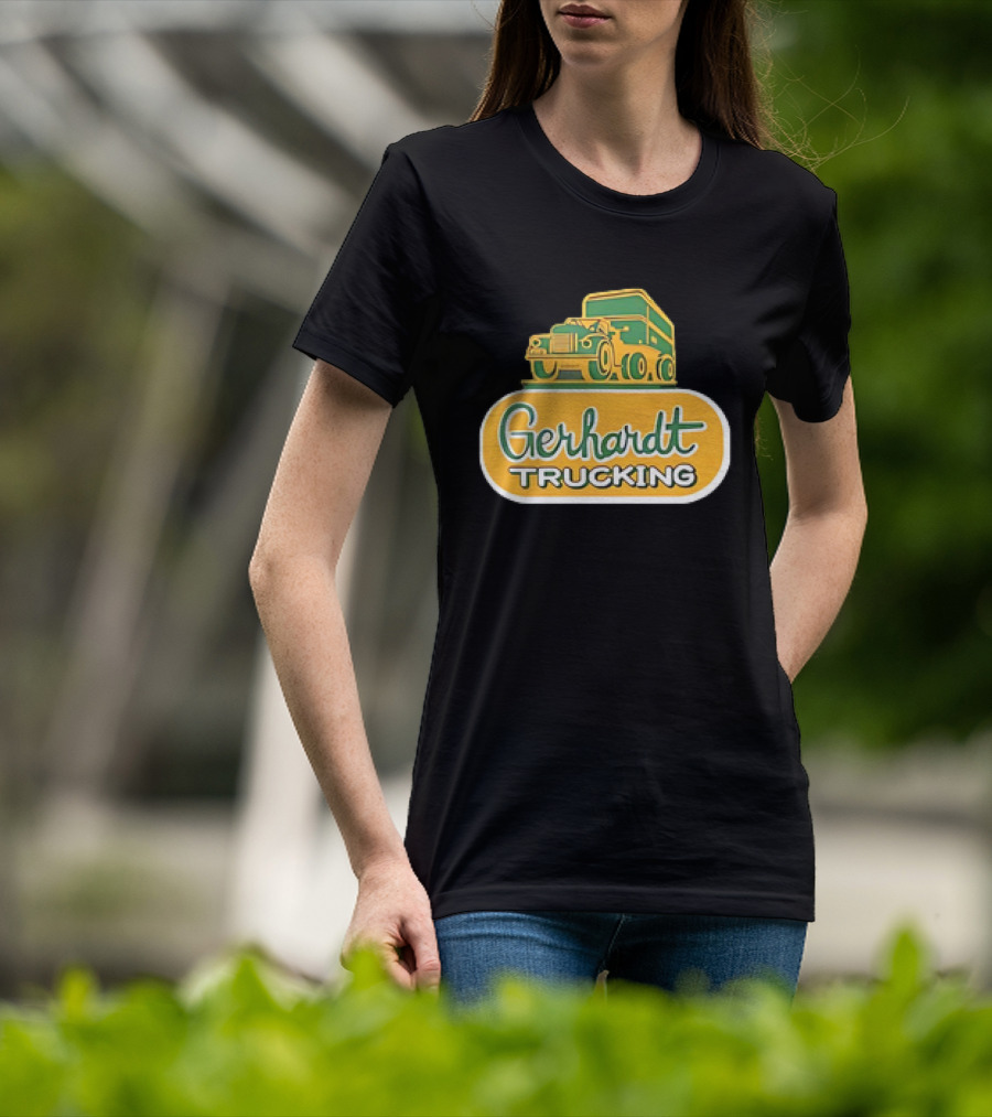 Gerhardt Trucking Vintage Green And Yellow Truck T-Shirt
